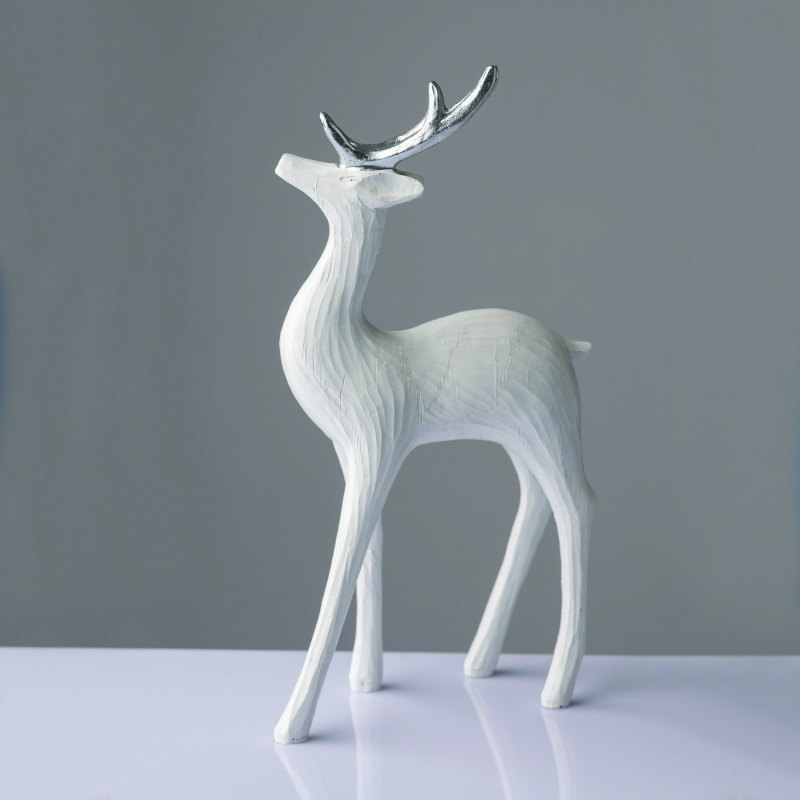 ACA LIGHTING CHRISTMAS X1574716 DECORATIVE RESIN REINDEER WHITE 31cm