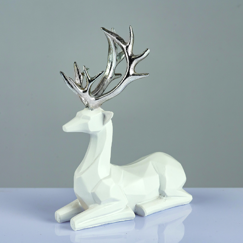 ACA LIGHTING CHRISTMAS X1584617 DECORATIVE RESIN REINDEER WHITE 30cm