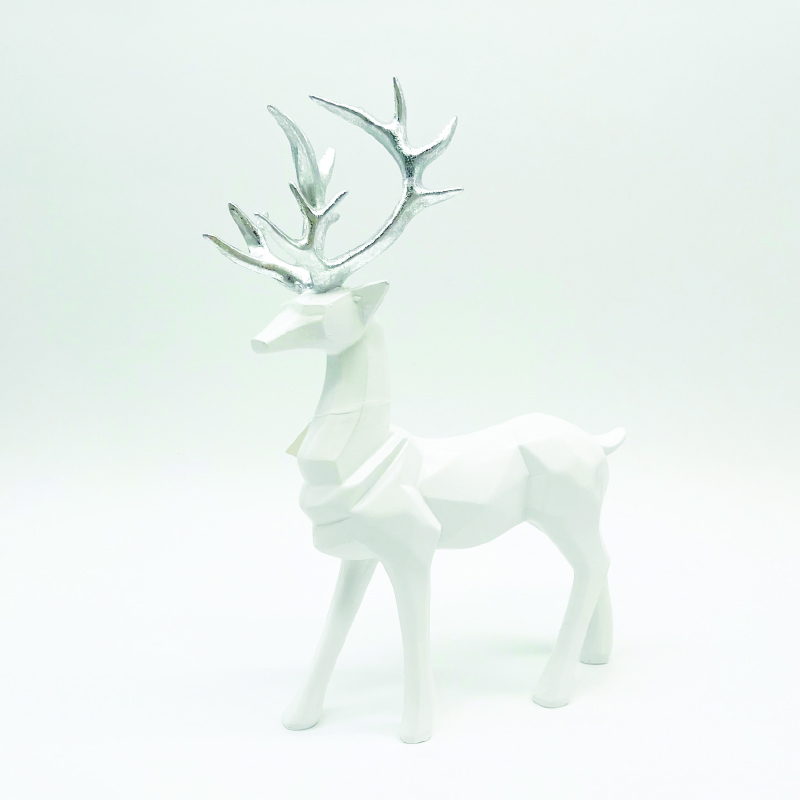 ACA LIGHTING CHRISTMAS X1584717 DECORATIVE RESIN REINDEER WHITE 30cm