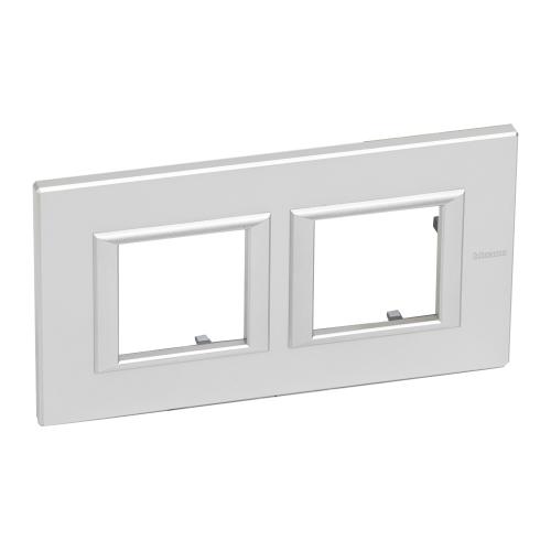 BTICINO - HA4802M2HHC Двойна Рамка 2х2М Monochrome Сиво Метална Правоъгълна Axolute