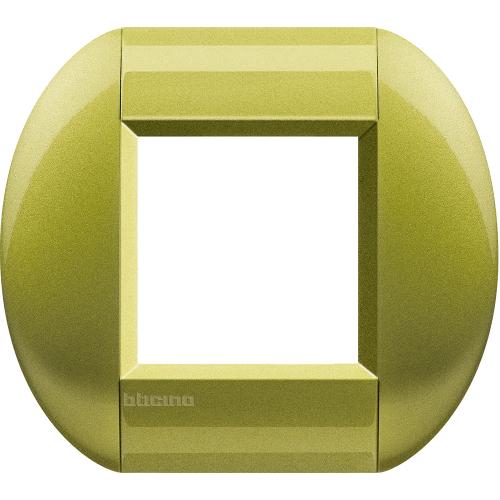 BTICINO - LNB4802CT Рамка 2М Citron Метална Елипсовидна Livinglight