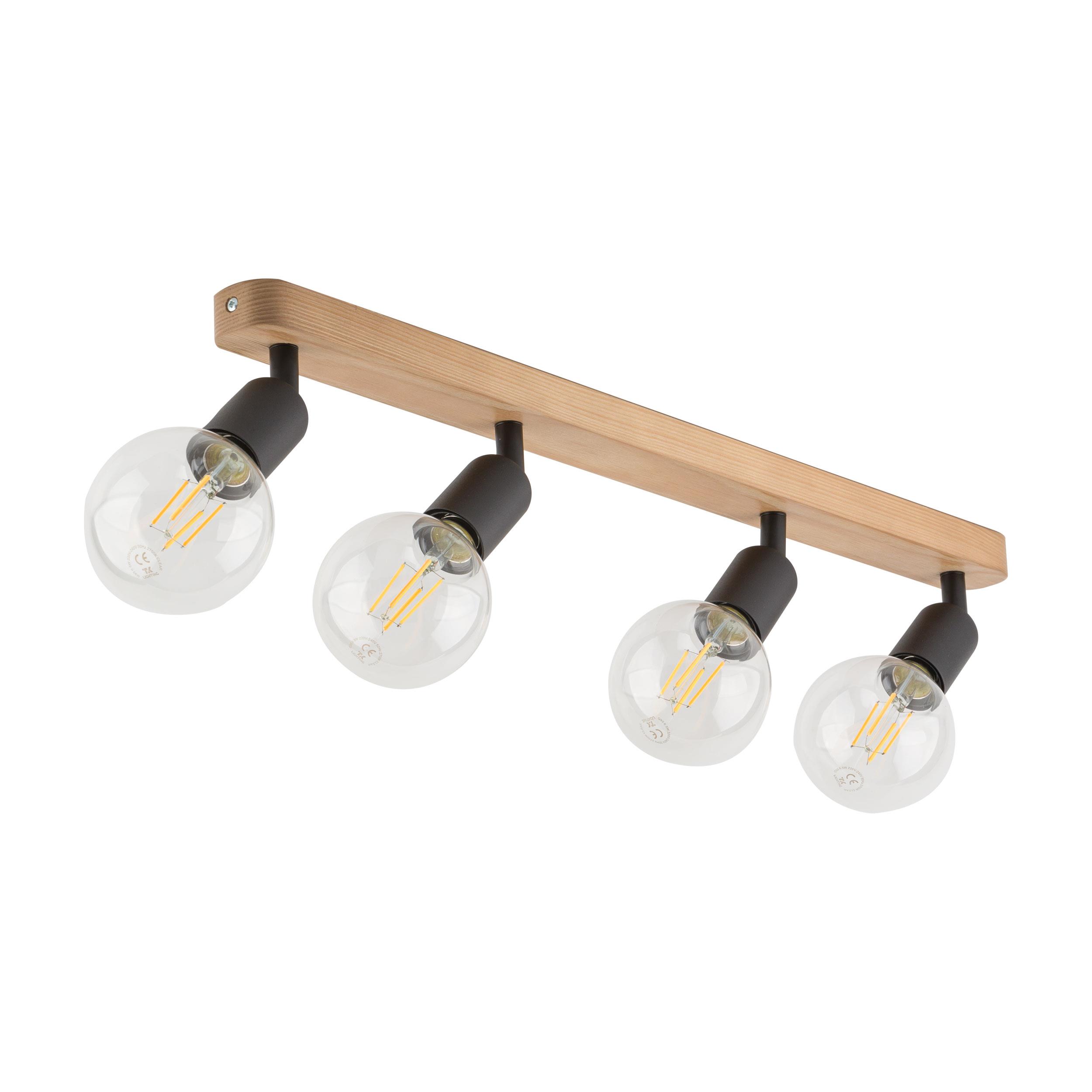 TK LIGHTING SIMPLY WOOD LAMPA SUFITOWA 4 PŁ BLACK
