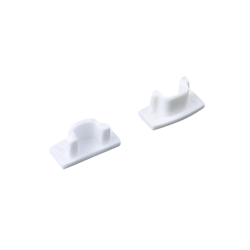 ACA LIGHTING PROFILES EP109 - SET OF WHITE PLASTIC END CAPS FOR P109, 1PC WITH HOLE & 1PC WITHOUT HOLE