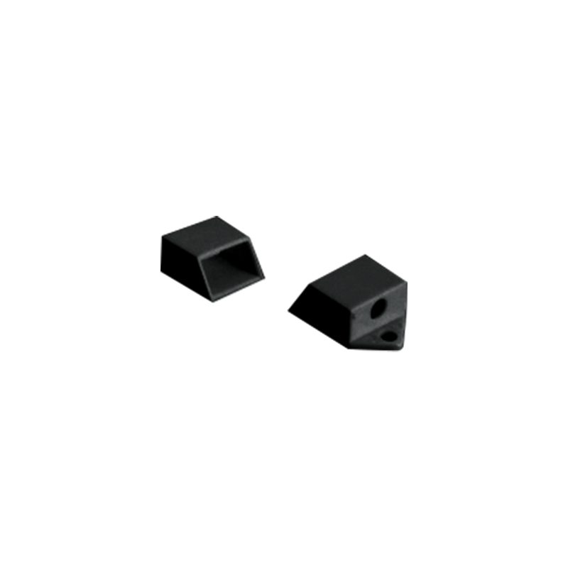 ACA LIGHTING PROFILES EP151B - SET OF BLACK PLASTIC END CAPS FOR PROFILE P151B, 2PCS WITH HOLE