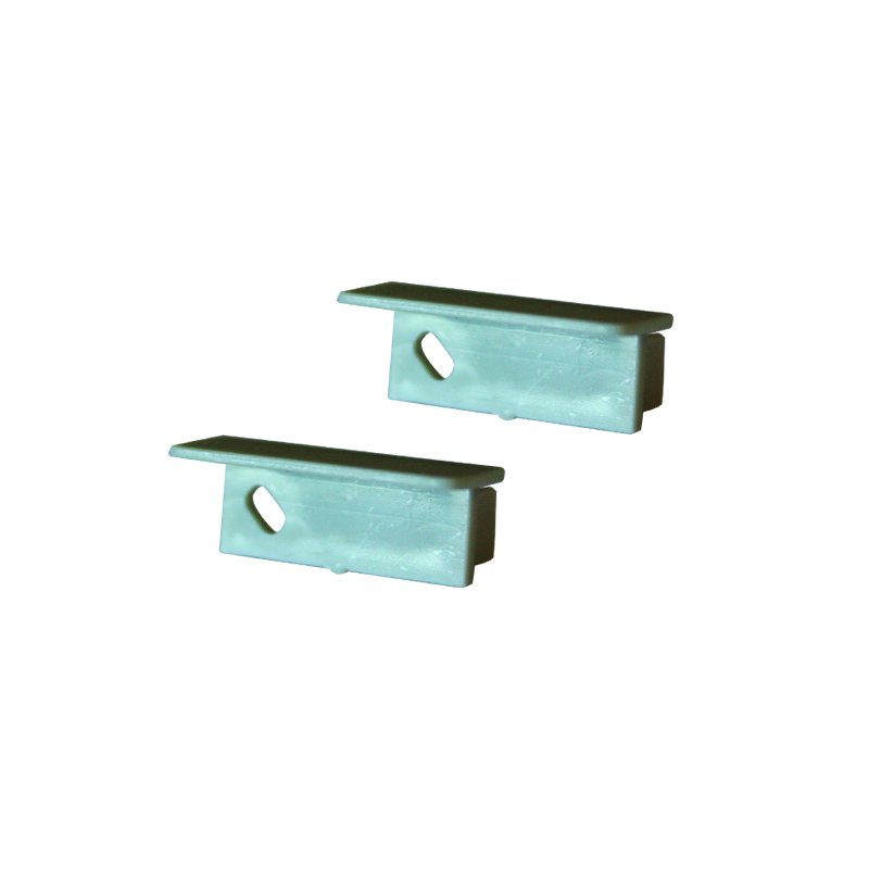 ACA LIGHTING PROFILES EP168 - SET OF PLASTIC END CAPS FOR P168, 2 PCS WITH HOLE