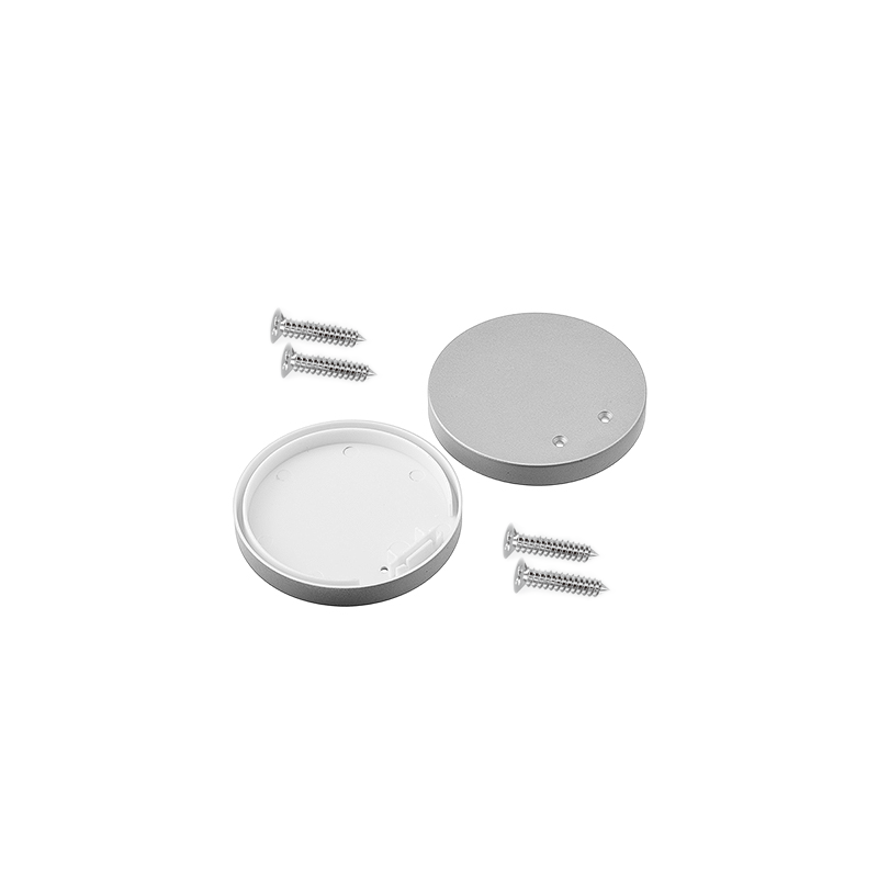 ACA LIGHTING PROFILES EP66 - SET OF SILVER PLASTIC END CAPS FOR PROFILE P66, 2 PCS WITHOUT HOLE
