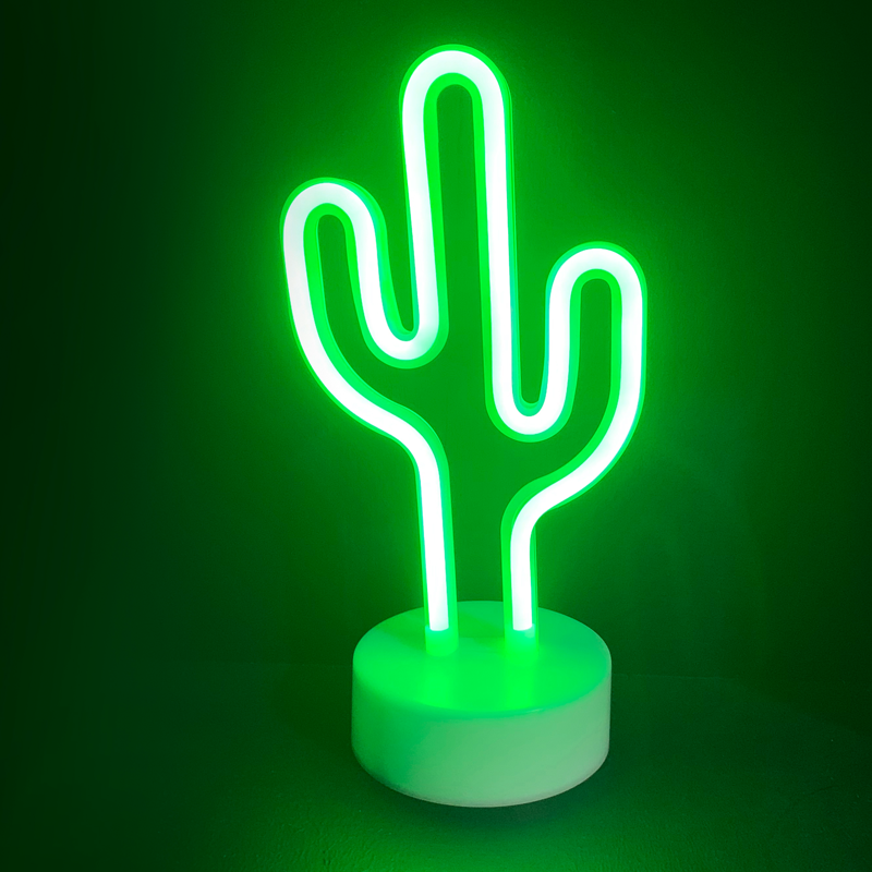 ACA LIGHTING CHRISTMAS X04455315 "CACTUS" 45 NEON LED LIGHTS WITH BATTERY (3xAA)/USB GREEN IP20 15x10x25.5cm