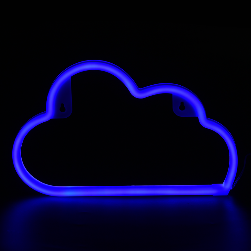 ACA LIGHTING CHRISTMAS F04006316 CLOUD, 48 NEON LED LIGHTS WITH BATTERY (3xAA)/USB, BLUE, IP20, 29.5x2x18.5cm