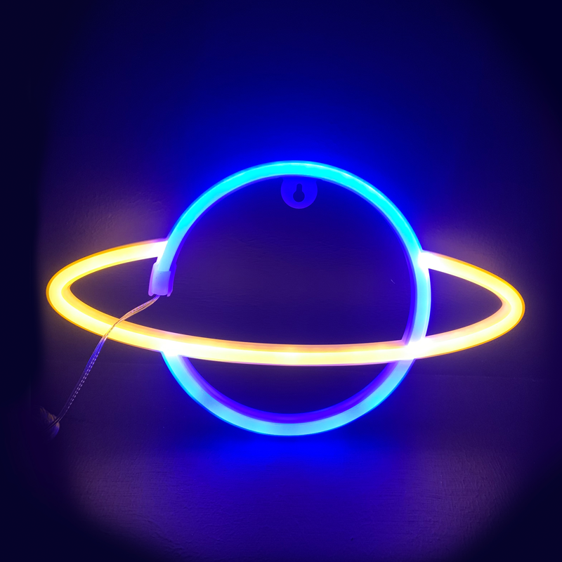ACA LIGHTING CHRISTMAS X041166319 CELESTIAL BODY, 116 NEON LED LIGHTS WITH BATTERY (3xAA)/USB, GOLD & BLUE, IP20, 17.5x2x30cm