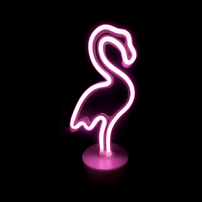ACA LIGHTING CHRISTMAS X04497314 FLAMINGO, 49 NEON LED LIGHTS WITH BATTERY (3xAA)/USB, PΙΝΚ, IP20, 16x10x28.5cm
