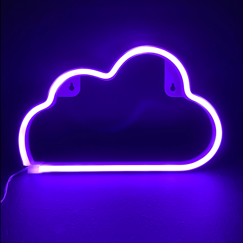 ACA LIGHTING CHRISTMAS X04488316 CLOUD, 48 NEON LED LIGHTS WITH BATTERY (3xAA)/USB, PURPLE, IP20, 29.5x2x18.5cm