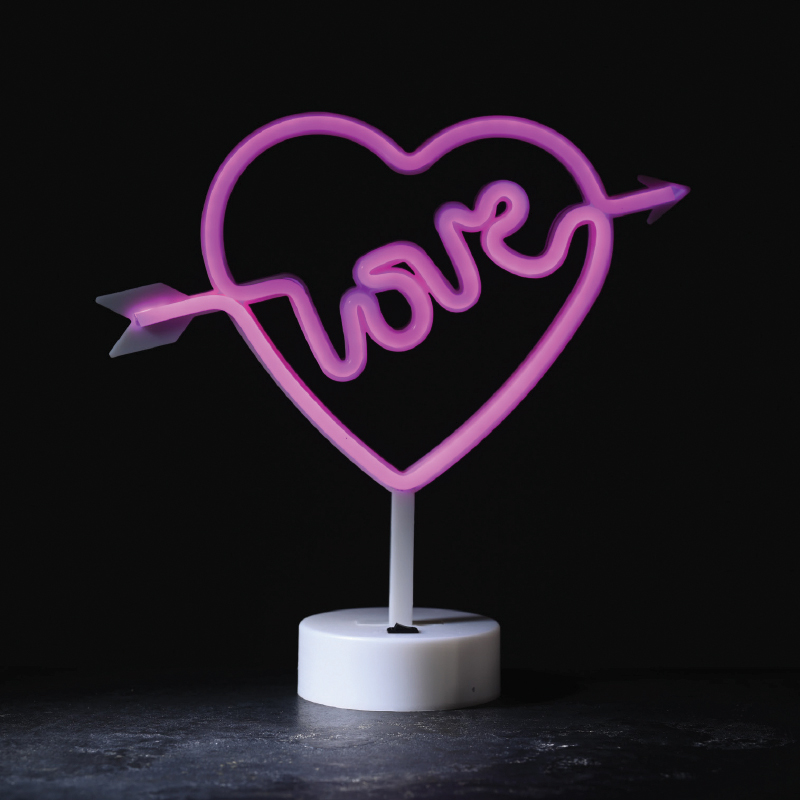 ACA LIGHTING CHRISTMAS F042007333 LOVE, 200 NEON LED BATTERY (3xΑΑ)/USB, PINK, IP20, 29*10*28.5