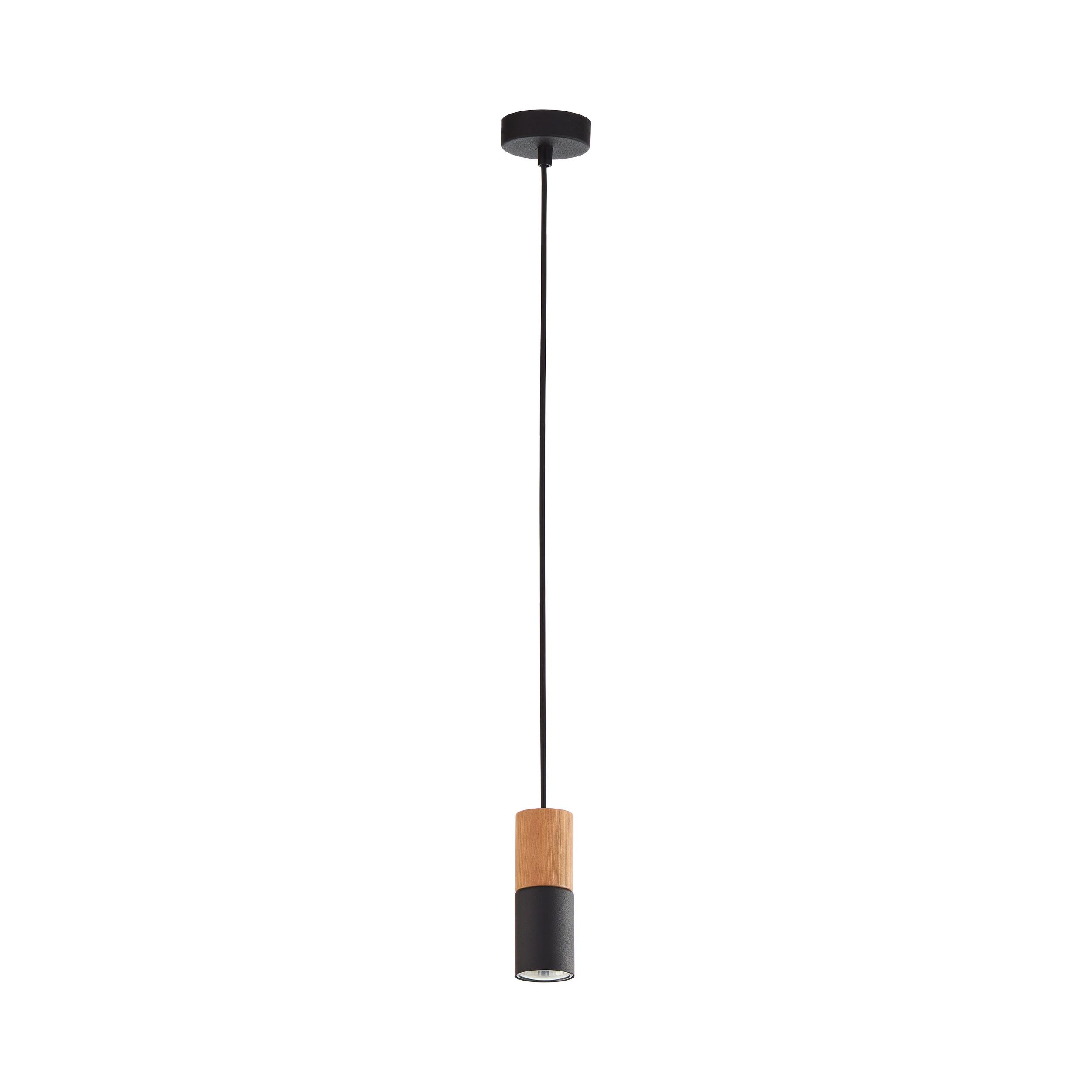 TK LIGHTING ELIT BLACK/WOOD LAMPA WISZĄCA 1 PŁ