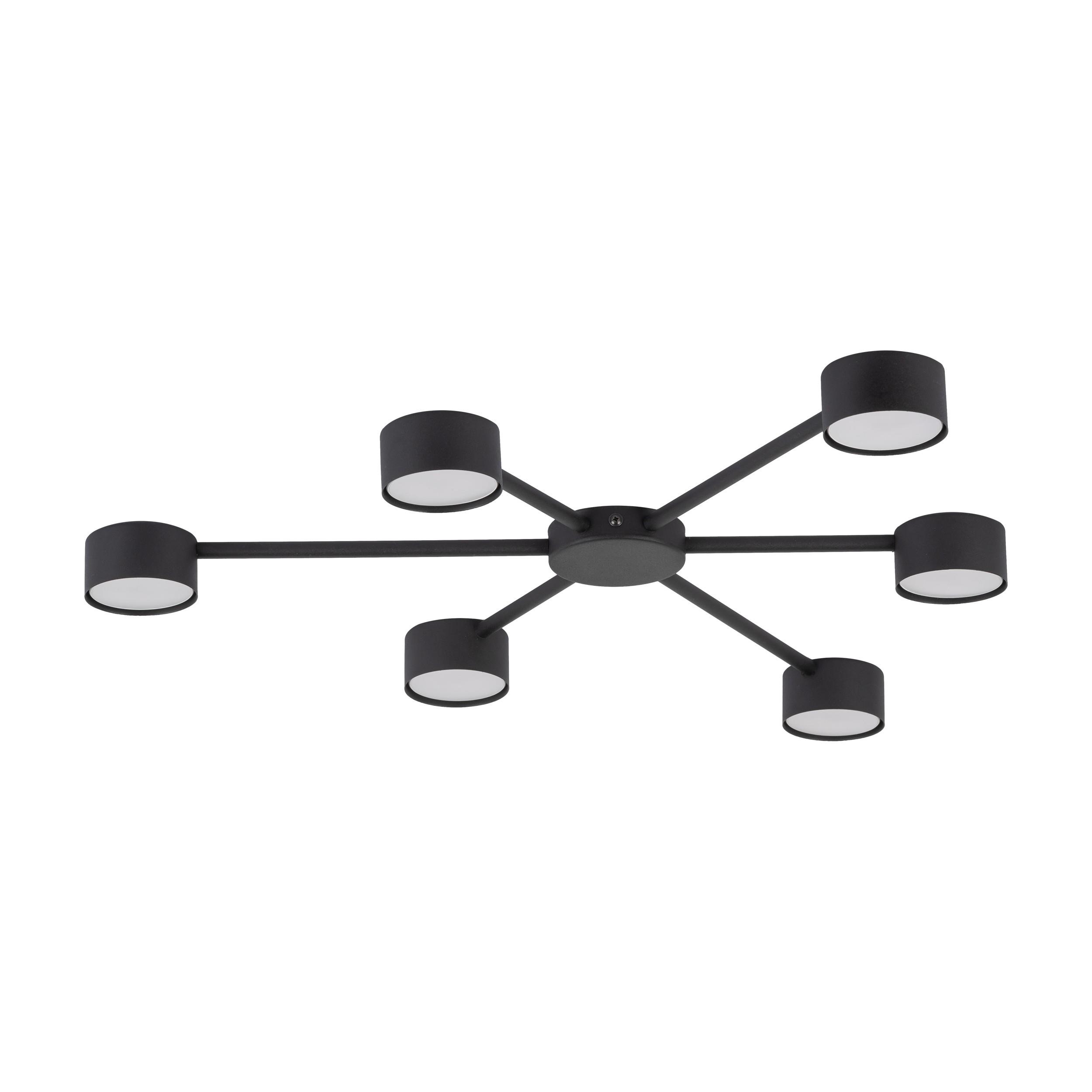 TK LIGHTING AVIA BLACK LAMPA SUFITOWA 6 PŁ