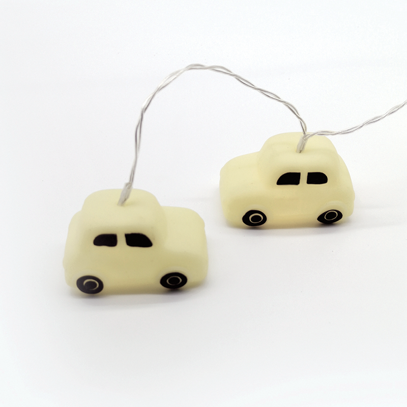 ACA LIGHTING CHRISTMAS FPCAR10WW2AT "PLASTIC CAR", 10 LED STRING LIGHTS WITH BATTERIES (3xAA) & TIMER (6ON/18OFF), WARM WHITE, IP20, 135+30cm TRANSPARENT LEAD CABLE