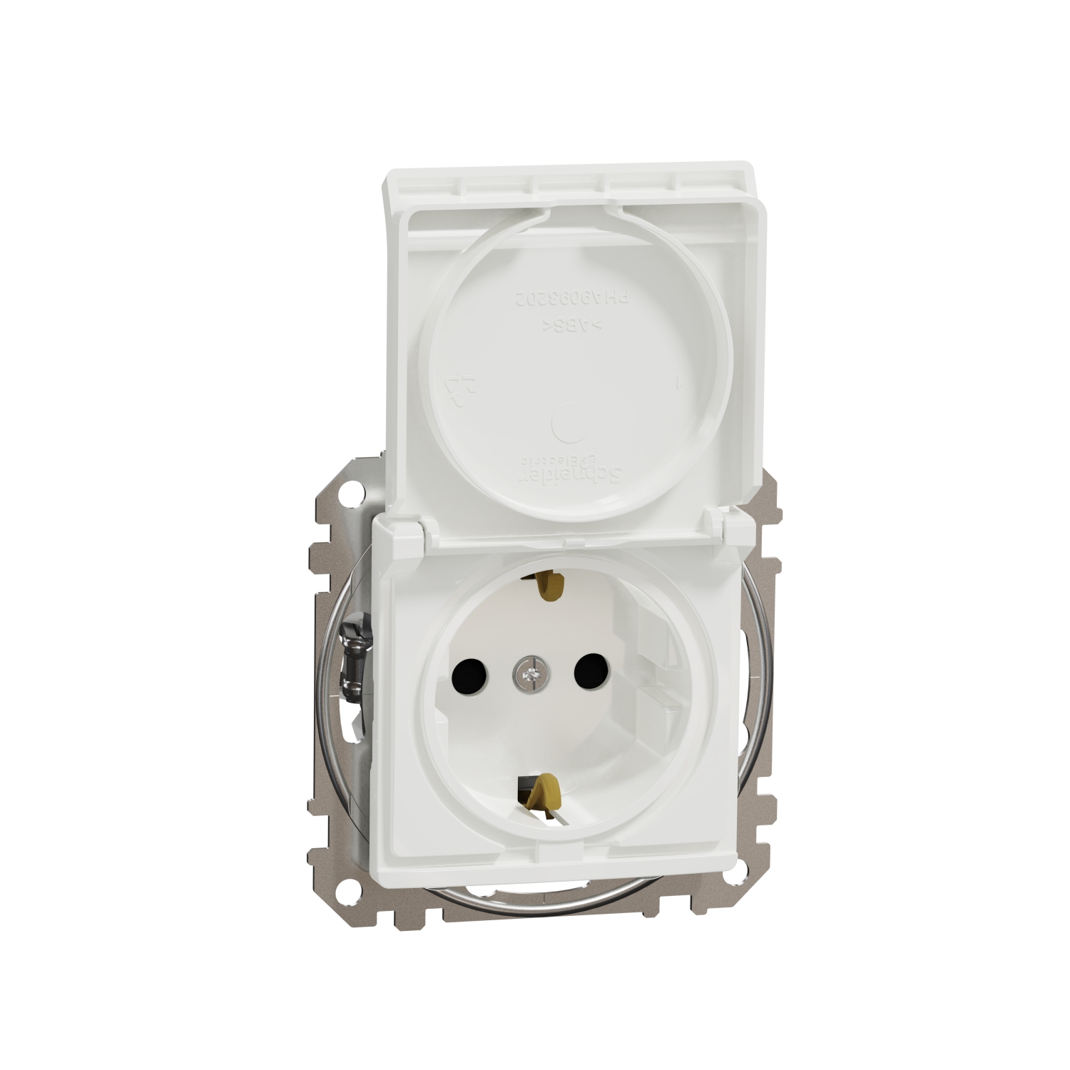 SCHNEIDER ELECTRIC SDD111024 SEDNA DESIGN & ELEMENTS, КОНТАКТ ШУКО, СТРАНИЧНО ЗАЗЕМЯВАНЕ, БЕЗВИНТОВ МОНТАЖ, С КАПАК, БЯЛ