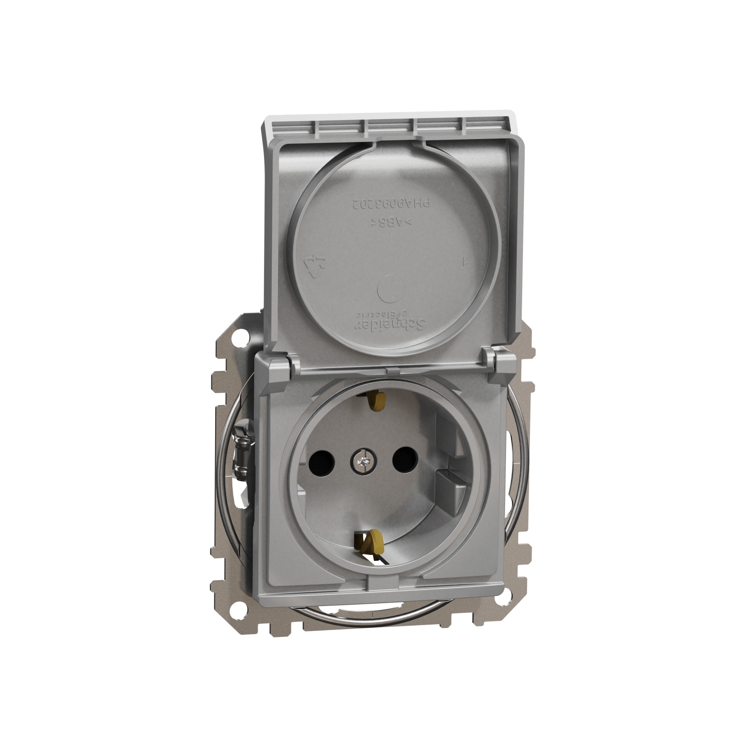 SCHNEIDER ELECTRIC SDD113023 SEDNA DESIGN & ELEMENTS, КОНТАКТ ШУКО С КАПАК, АЛУМИНИЙ
