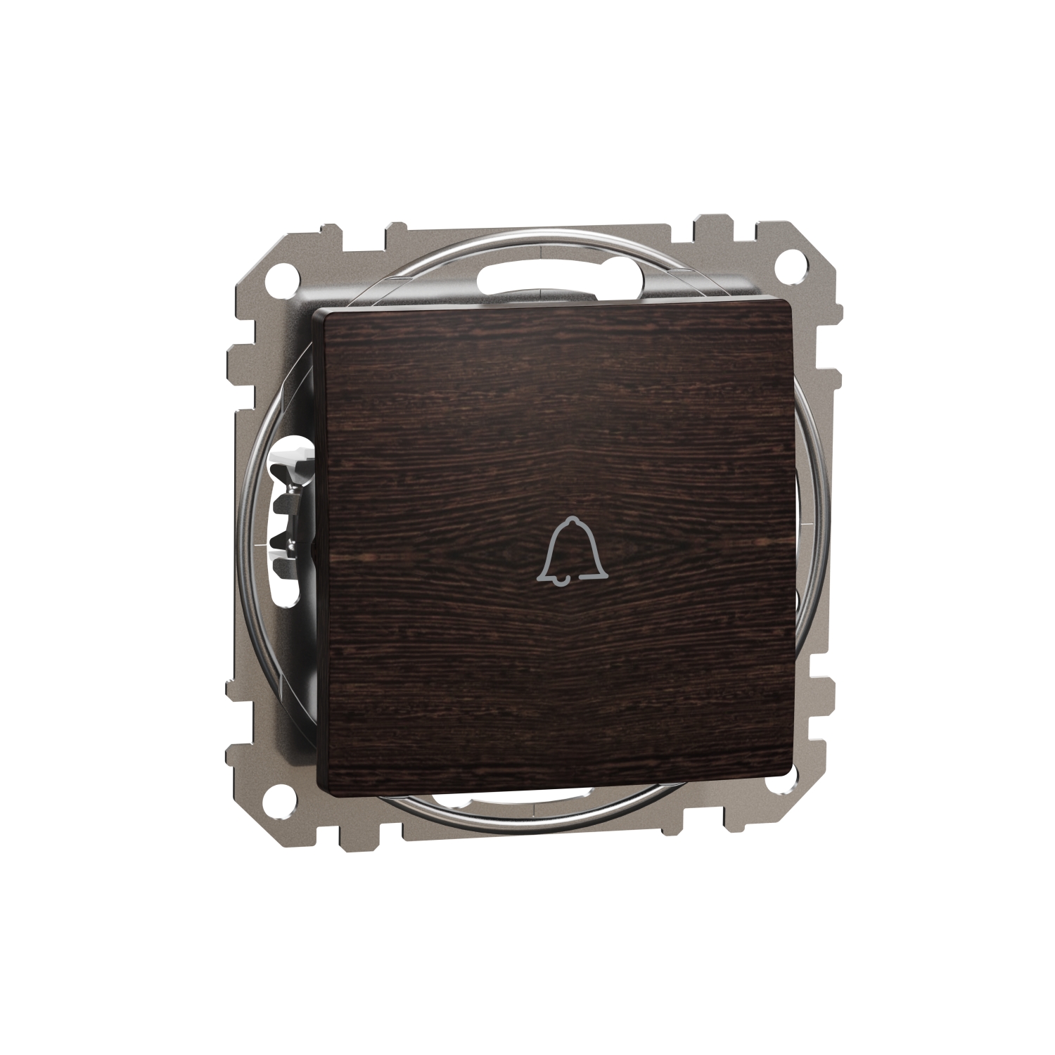 SCHNEIDER ELECTRIC SDD181131 SEDNA DESIGN & ELEMENTS, ЕДНОПОСОЧЕН ПУШ БУТОН 10A СИМВОЛ ЗВЪНЕЦ, ВЕНГЕ