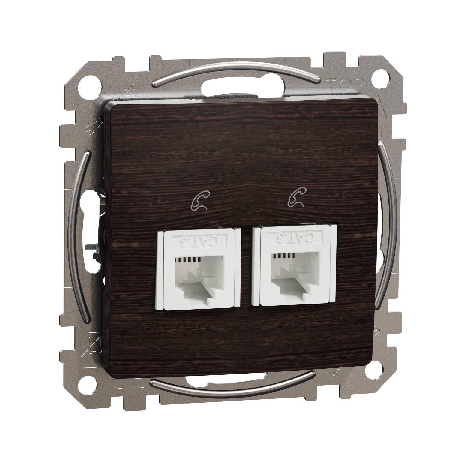 SCHNEIDER ELECTRIC SDD181492 SEDNA DESIGN & ELEMENTS ДВОЙНА ТЕЛЕФОННА РОЗЕТКА, RJ11, ВЕНГЕ