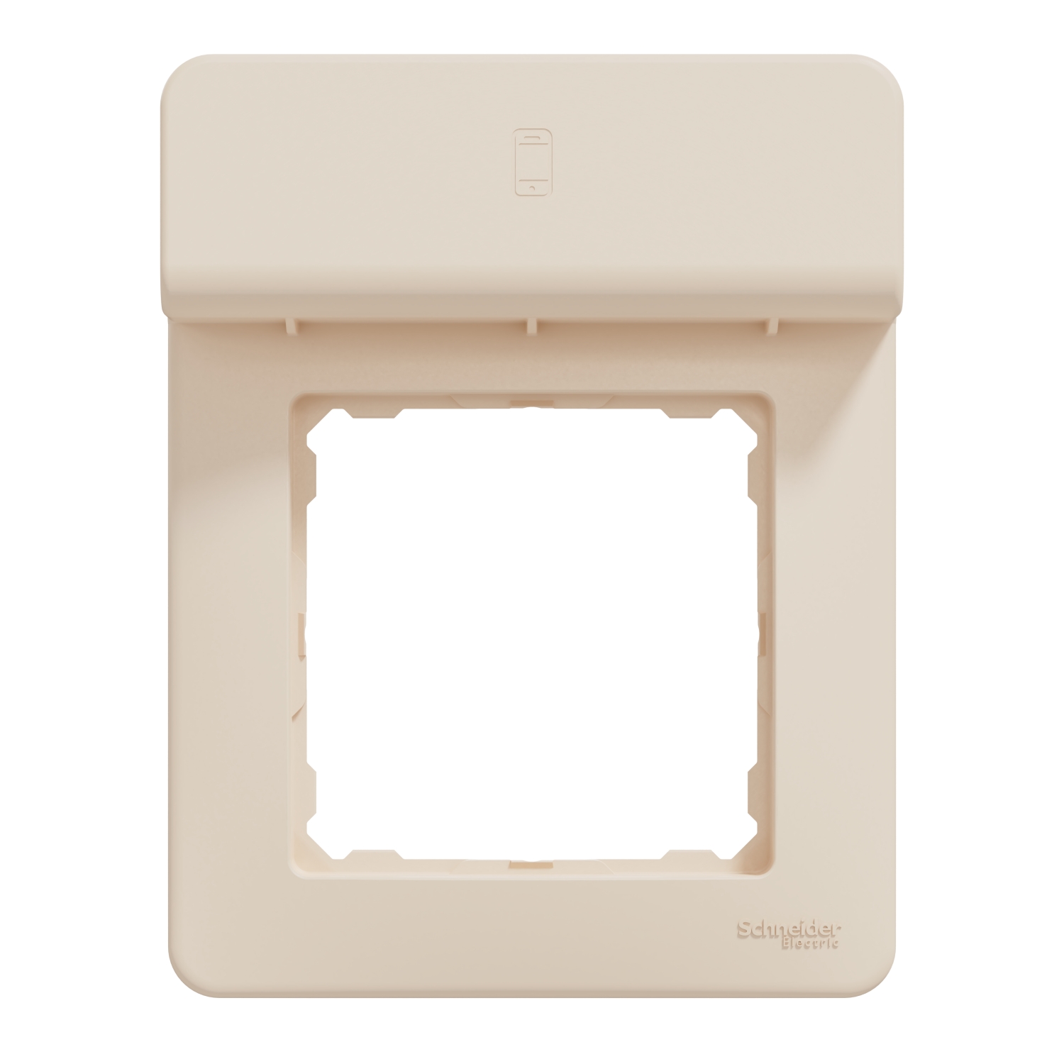 SCHNEIDER ELECTRIC SDD312809 SEDNA DESIGN & ELEMENTS, РАМКА 1 МОДУЛ С ПОСТАВКА ЗА МОБИЛНО У-ВО, КРЕМ