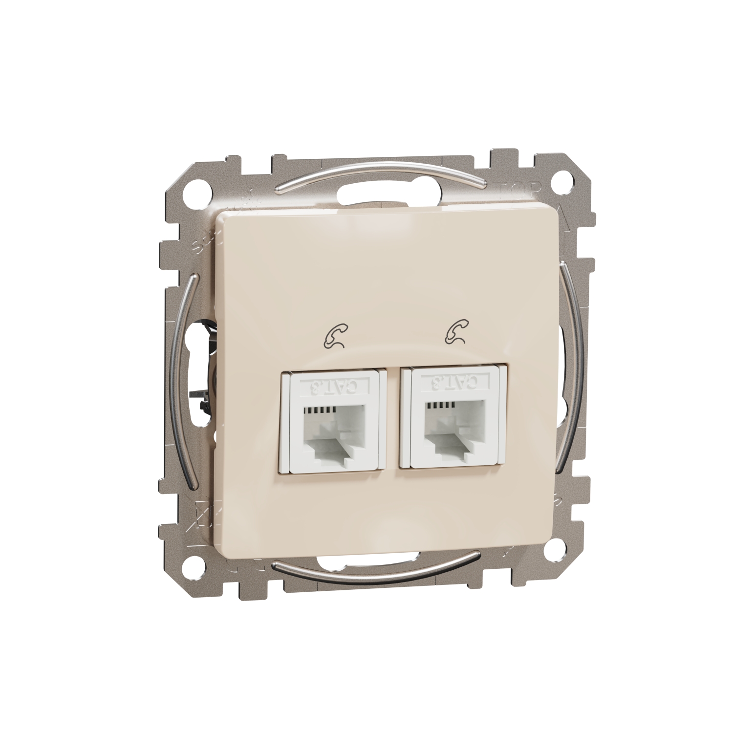 SCHNEIDER ELECTRIC SDD112492 SEDNA DESIGN & ELEMENTS ДВОЙНА ТЕЛЕФОННА РОЗЕТКА, RJ11, КРЕМ