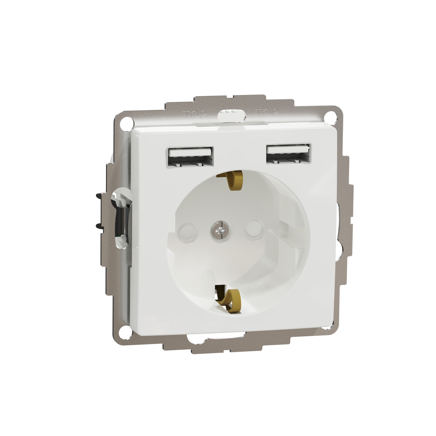 SCHNEIDER ELECTRIC SDD111052 SEDNA DESIGN & ELEMENTS, КОНТАКТ ШУКО + 2X USB ТИП A, БЯЛ