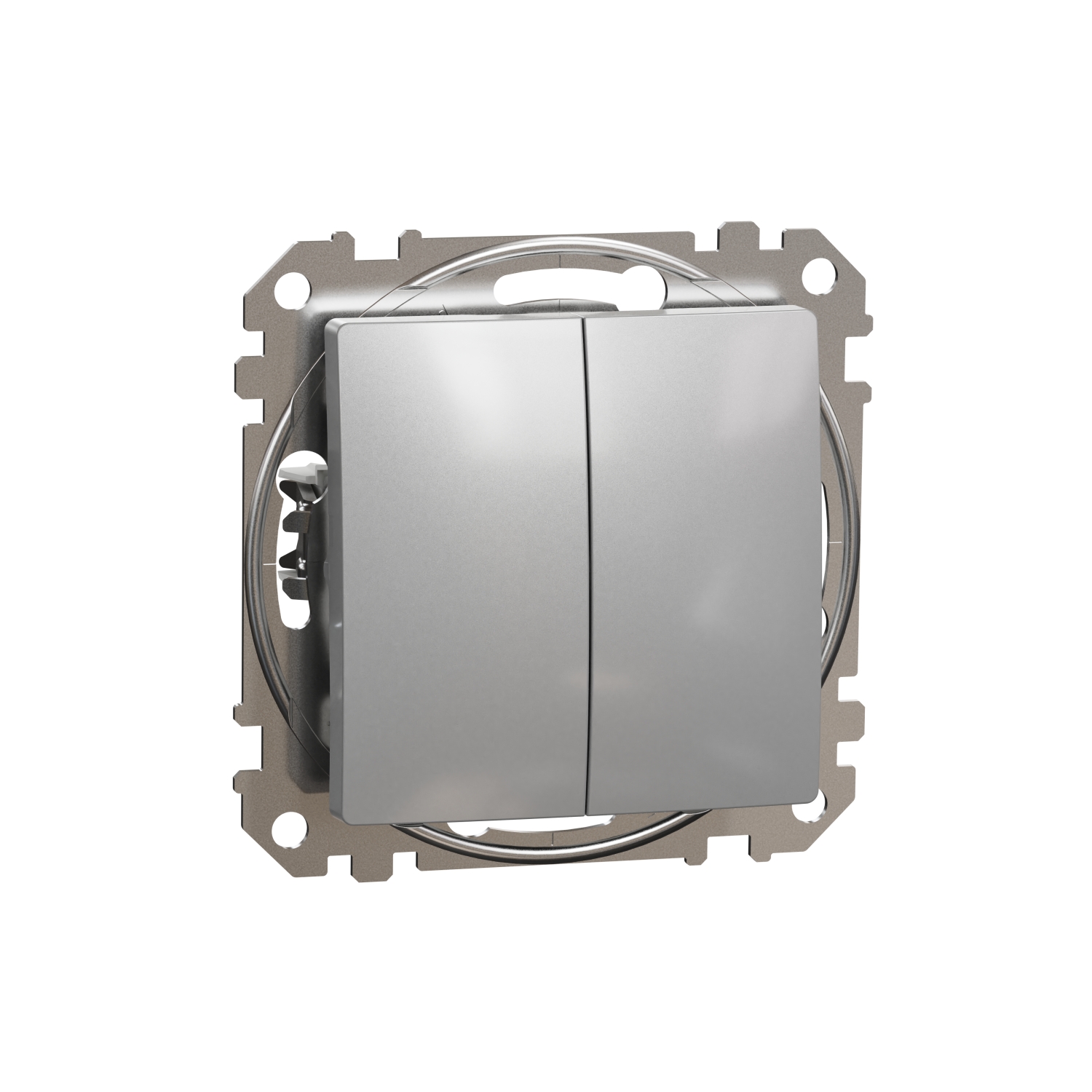SCHNEIDER ELECTRIC SDD113118 SEDNA DESIGN & ELEMENTS, ДВОЕН ЕДНОПОСОЧЕН ПУШ БУТОН 10A, АЛУМИНИЙ