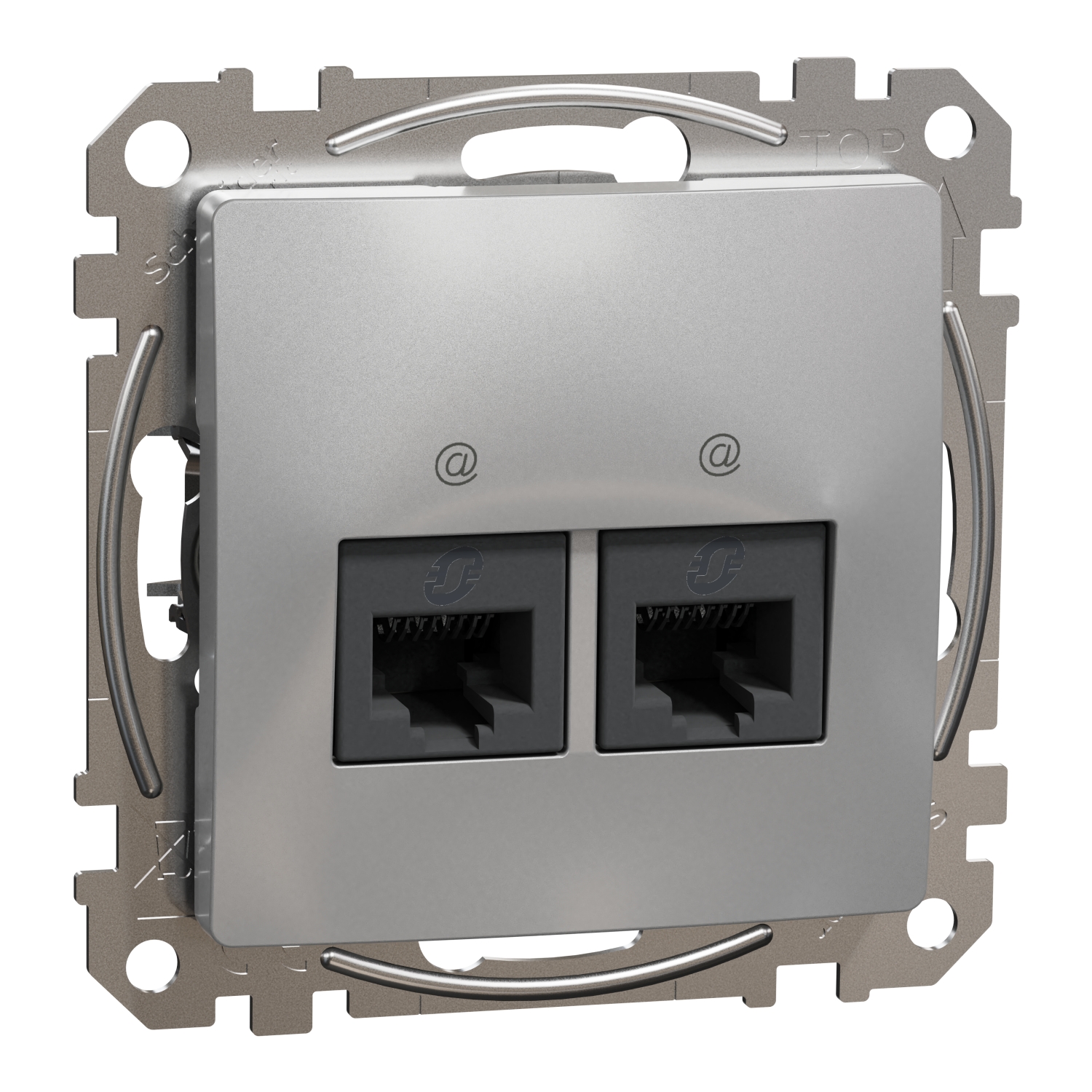 SCHNEIDER ELECTRIC SDD113462 ДВОЕН ИЗХОД ЗА ДАННИ CAT 6 UTP, SEDNA DESIGN & ELEMENTS, RJ45, АЛУМИНИЙ