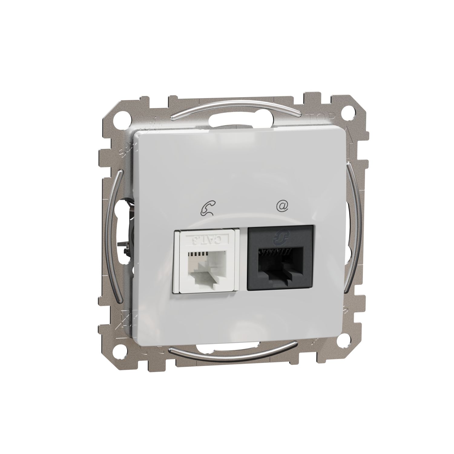 SCHNEIDER ELECTRIC SDD113468 ИЗХОД ЗА ДАННИ CAT 6 UTP + ТЕЛЕФОННА РОЗЕТКА, SEDNA DESIGN & ELEMENTS, АЛУМИНИЙ