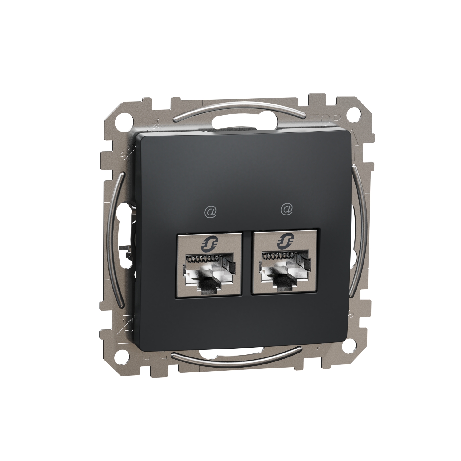 SCHNEIDER ELECTRIC SDD114462S ДВОЕН ИЗХОД ЗА ДАННИ CAT 6 STP, SEDNA DESIGN & ELEMENTS, RJ45, АНТРАЦИТ