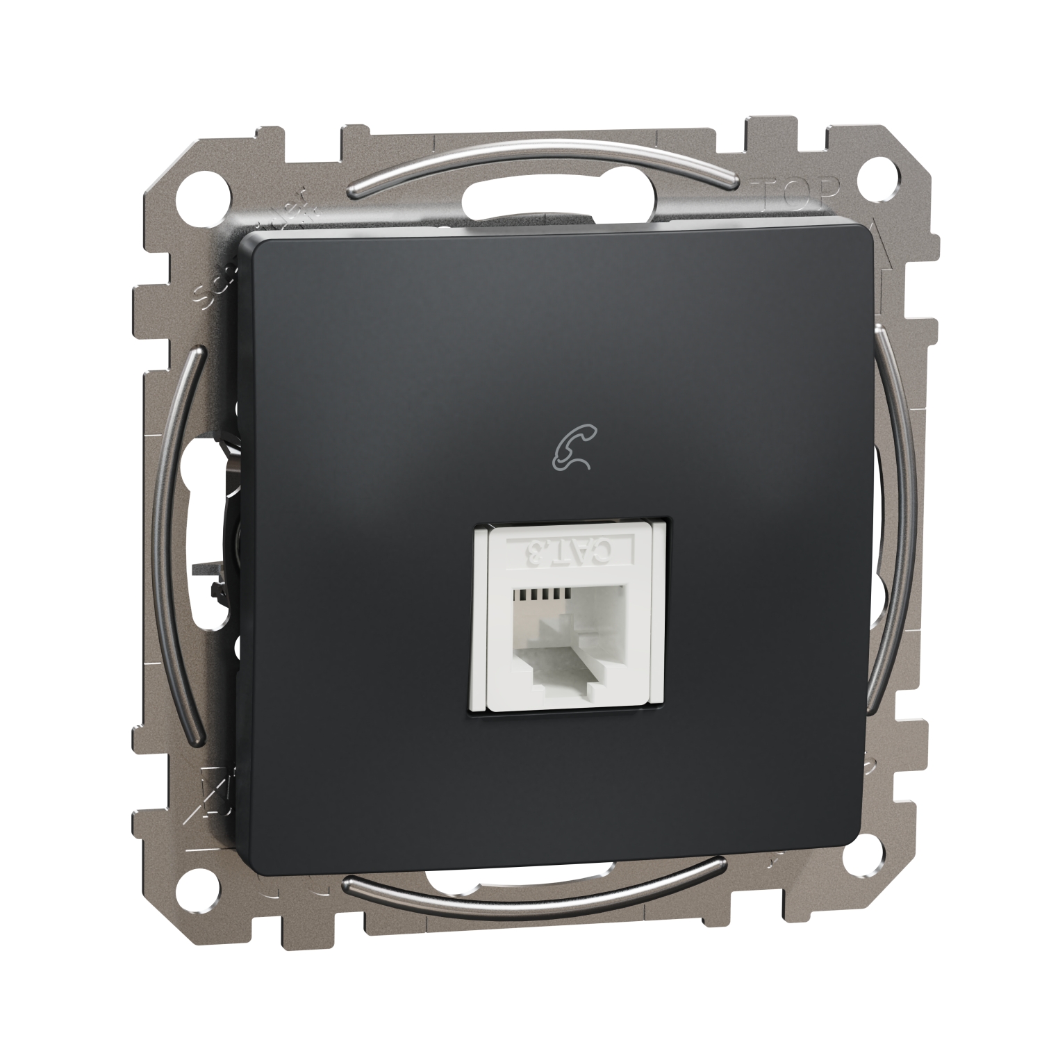 SCHNEIDER ELECTRIC SDD114491 SEDNA DESIGN & ELEMENTS ТЕЛЕФОННА РОЗЕТКА, RJ11, АНТРАЦИТ