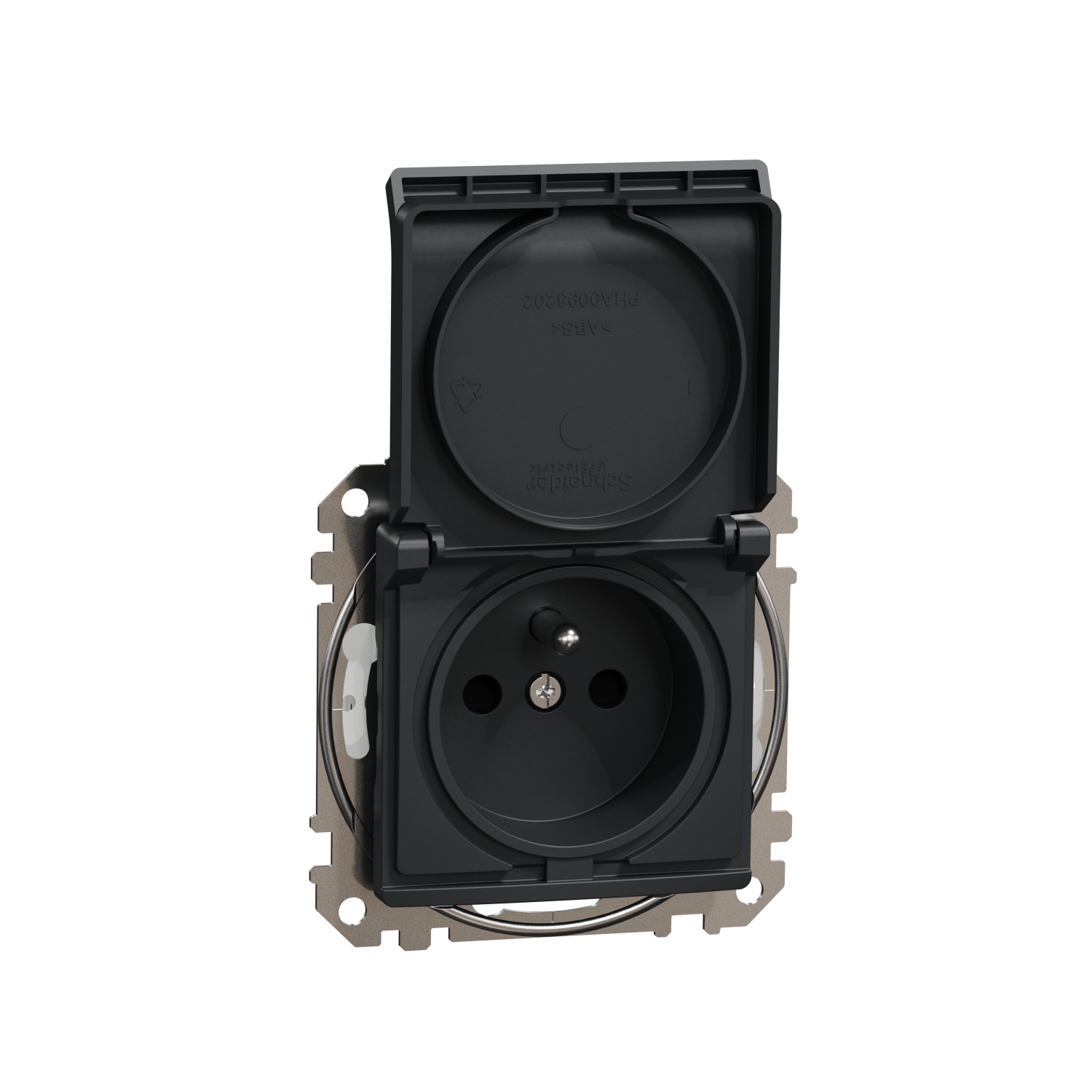 SCHNEIDER ELECTRIC SDD214014 SEDNA DESIGN & ELEMENTS, КОНТАКТ ФРЕНСКИ СТАНДАРТ С КАПАК, АНТРАЦИТ