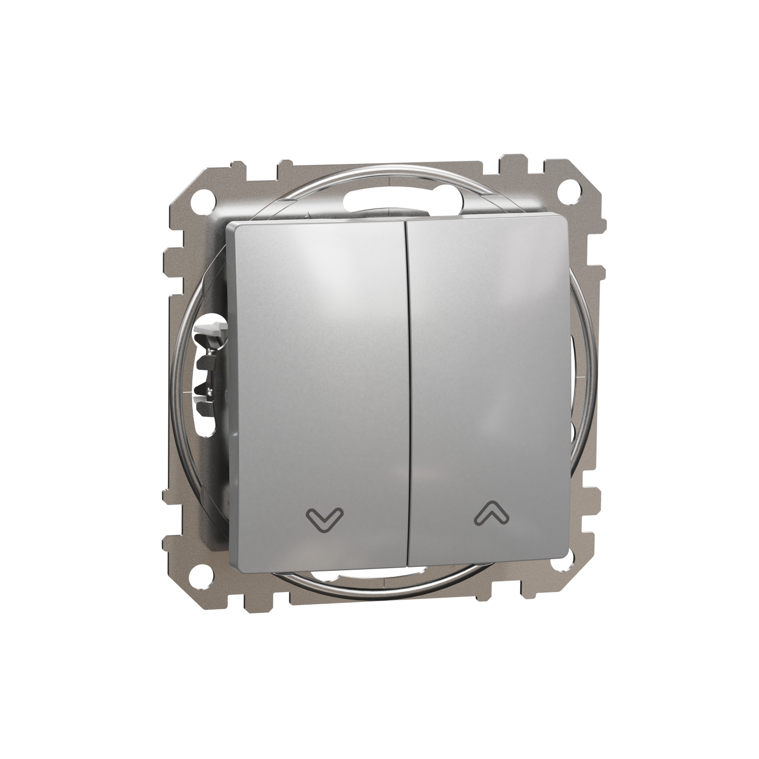 SCHNEIDER ELECTRIC SDD113114 SEDNA DESIGN & ELEMENTS, ПУШ БУТОН ЗА РОЛЕТНИ ЩОРИ 10A, АЛУМИНИЙ