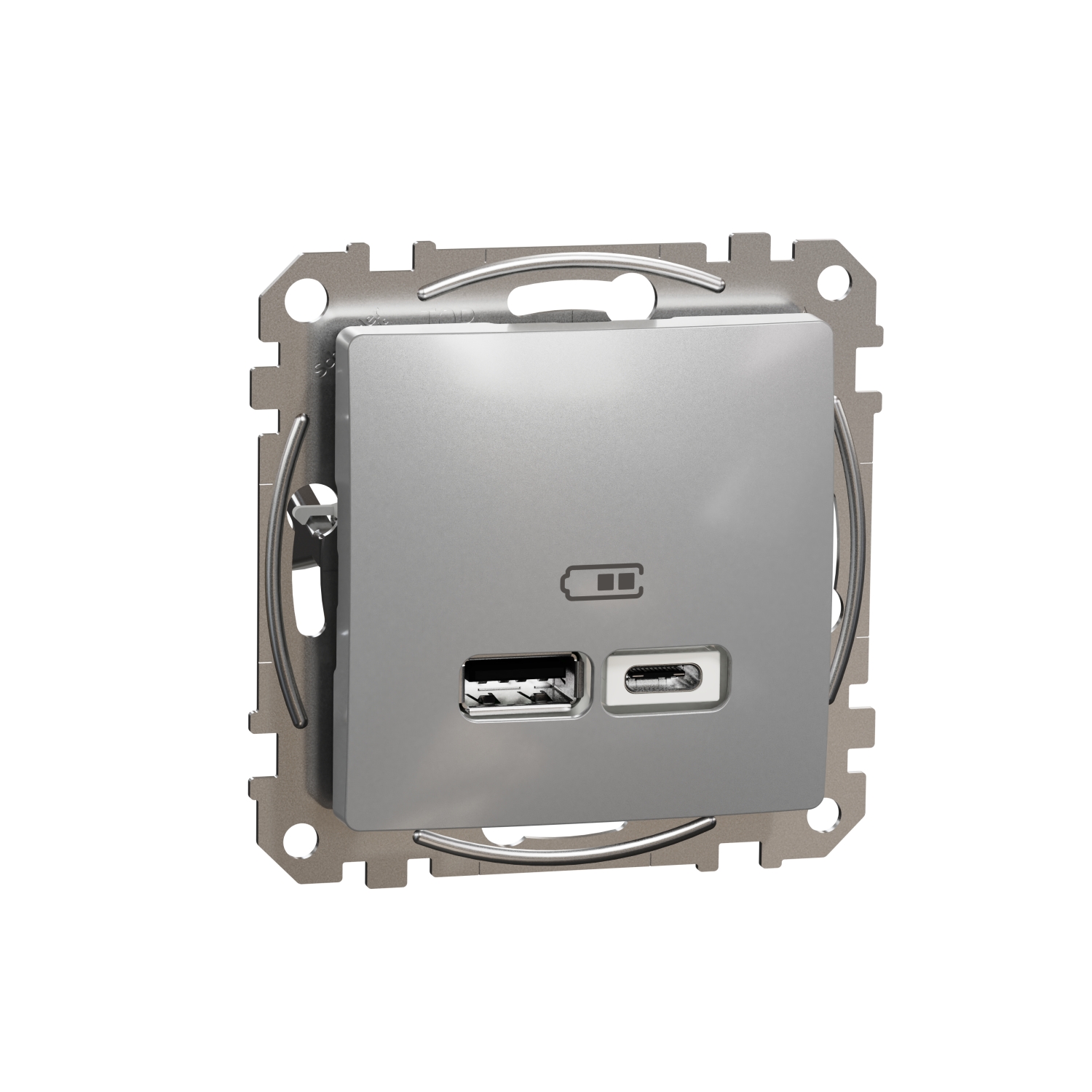 SCHNEIDER ELECTRIC SDD113402 USB ЗАРЯДНО A+C, SEDNA DESIGN & ELEMENTS, 2,4A, АЛУМИНИЙ