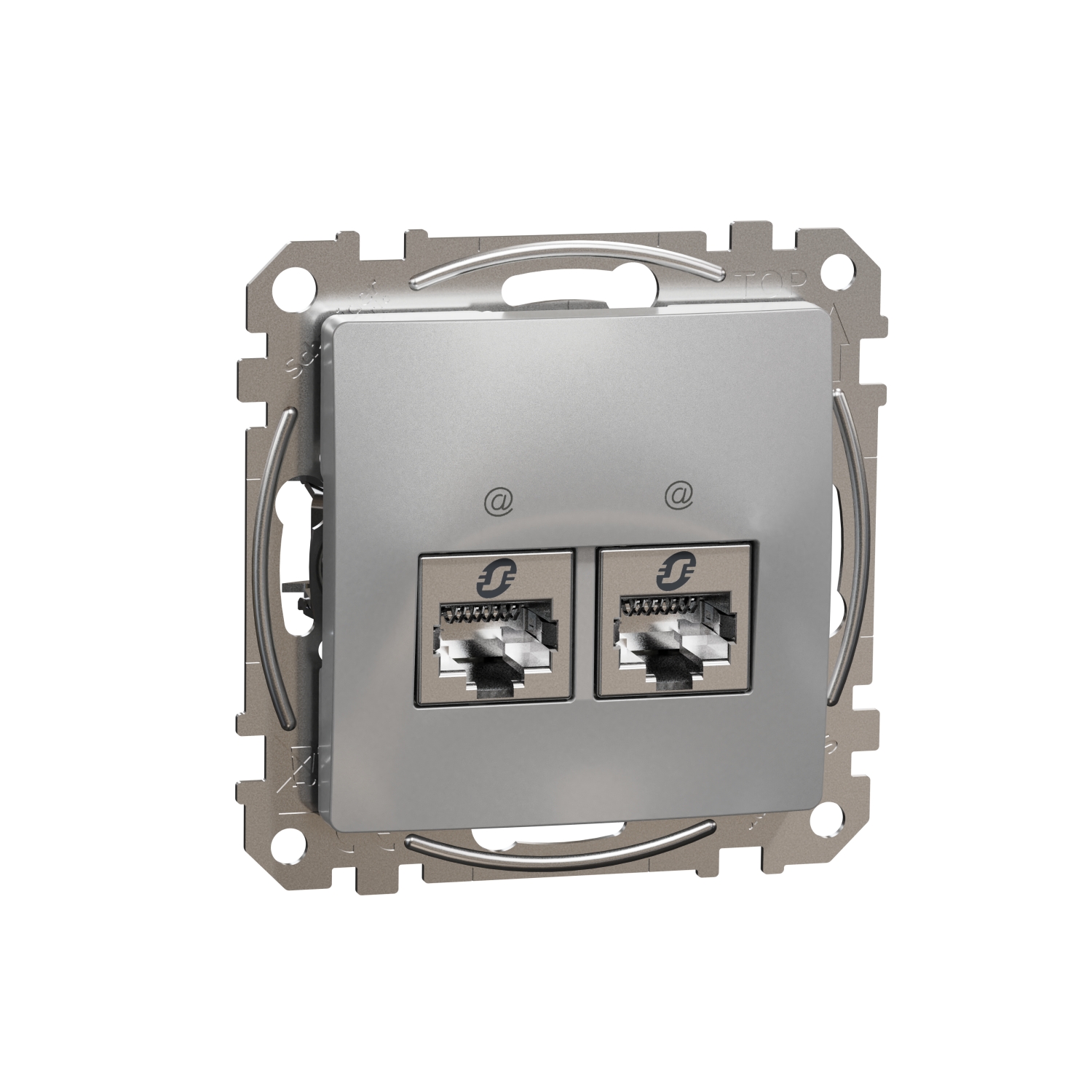 SCHNEIDER ELECTRIC SDD113452S ДВОЕН ИЗХОД ЗА ДАННИ CAT 5E STP, SEDNA DESIGN & ELEMENTS, RJ45, АЛУМИНИЙ
