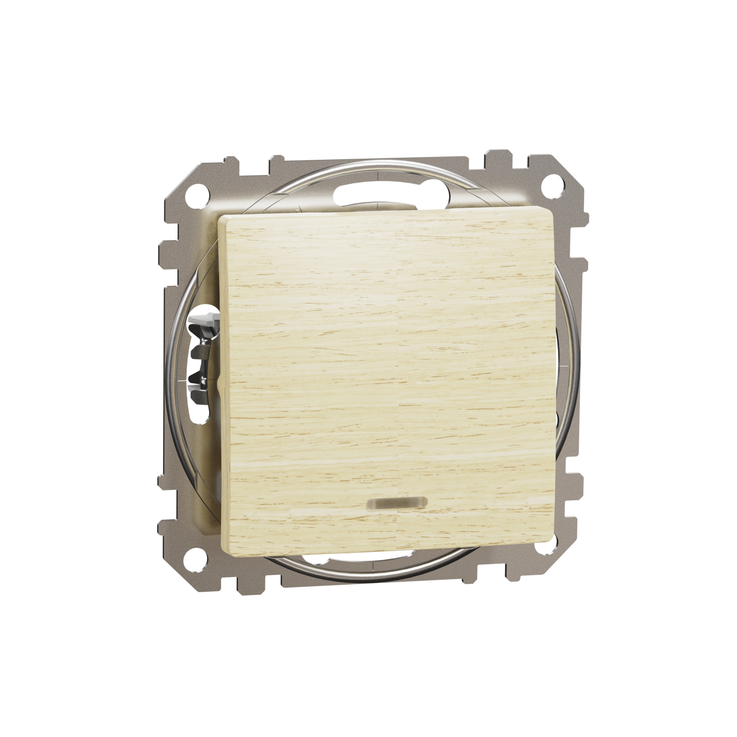 SCHNEIDER ELECTRIC SDD180106L SEDNA DESIGN & ELEMENTS, ДВУПОСОЧЕН КЛЮЧ 10AX СИН ЛОКАТОРЕН LED, БРЕЗА