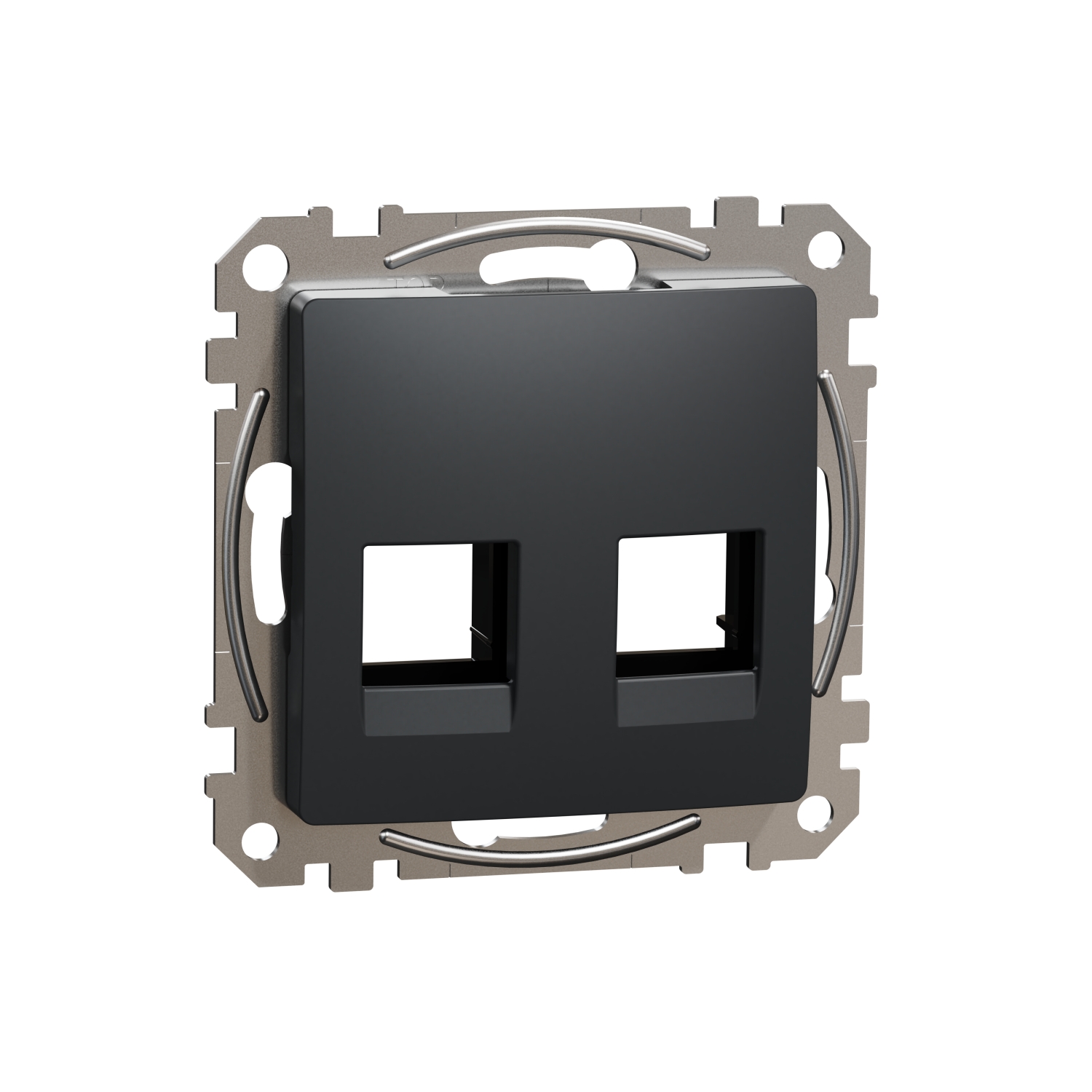 SCHNEIDER ELECTRIC SDD114444C SEDNA DESIGN & ELEMENTS, DBL ПЛОЧА AMP MOL KEL CAT5E 6 UTP, АНТРАЦИТ