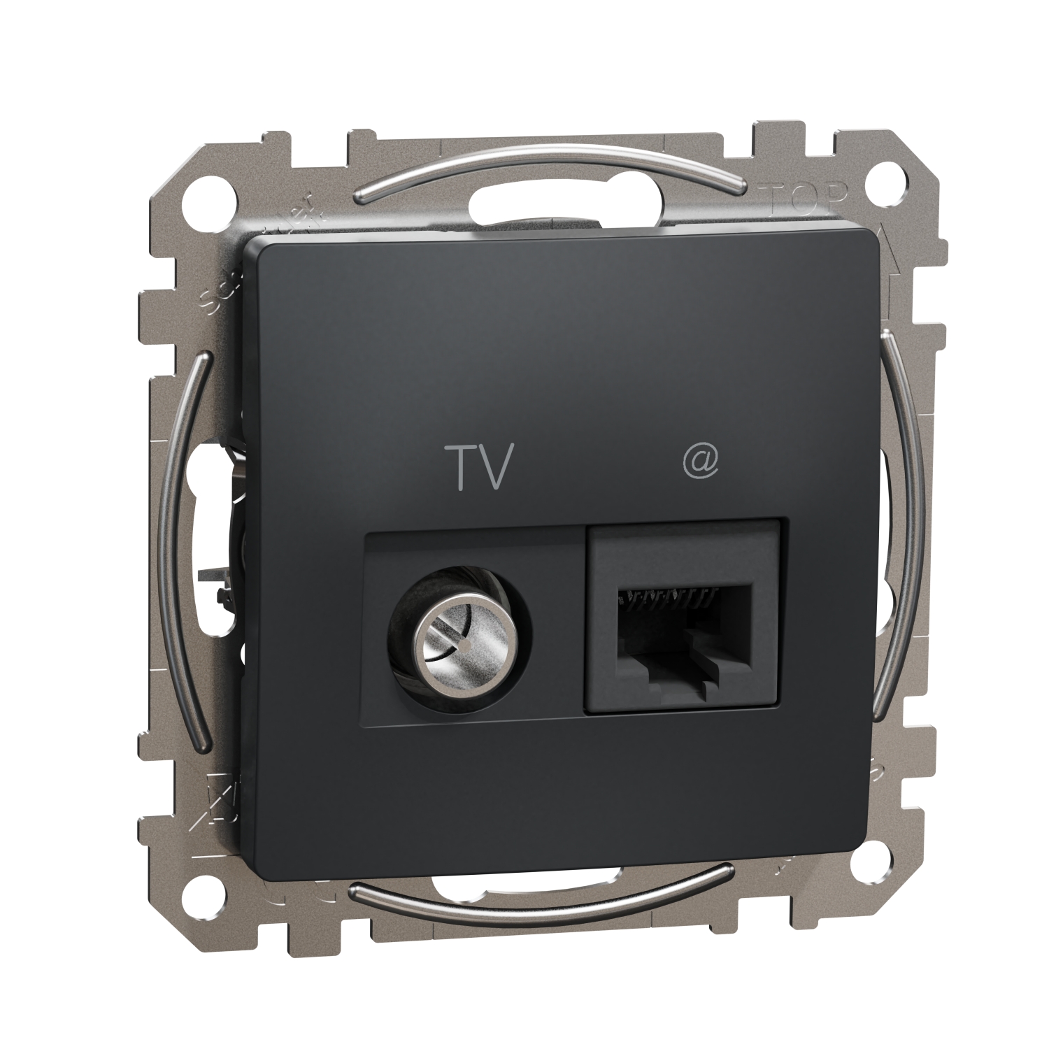 SCHNEIDER ELECTRIC SDD114469T TV РОЗЕТКА И ИЗХОД ЗА ДАННИ, SEDNA DESIGN & ELEMENTS, RJ45 CAT6 UTP, АНТРАЦИТ