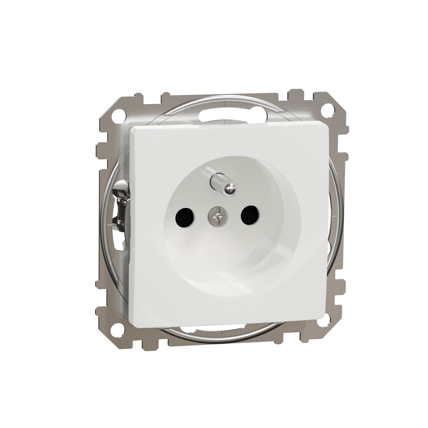 SCHNEIDER ELECTRIC SDD111012 SEDNA DESIGN & ELEMENTS, КОНТАКТ ФРЕНСКИ СТАНДАРТ, БЯЛ