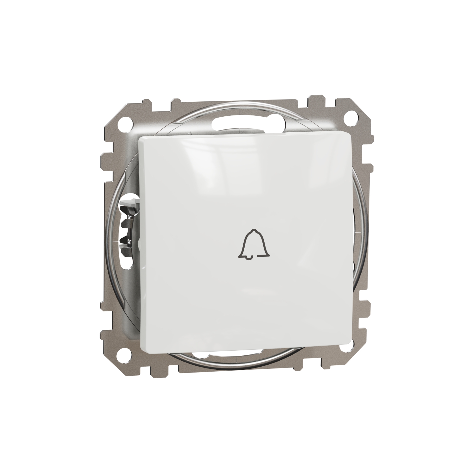 SCHNEIDER ELECTRIC SDD111131 SEDNA DESIGN & ELEMENTS, ЕДНОПОСОЧЕН ПУШ БУТОН 10A СИМВОЛ ЗВЪНЕЦ, БЯЛ