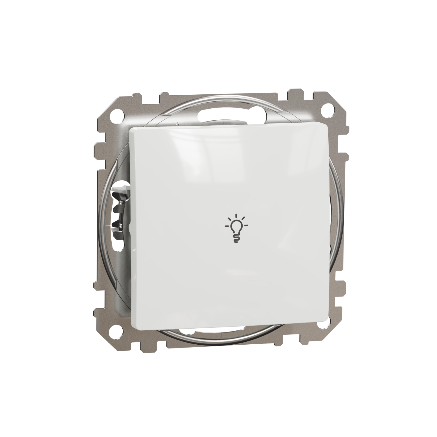 SCHNEIDER ELECTRIC SDD111132 SEDNA DESIGN & ELEMENTS, ЕДНОПОСОЧЕН ПУШ БУТОН 10A СИМВОЛ ЛАМПА, БЯЛ