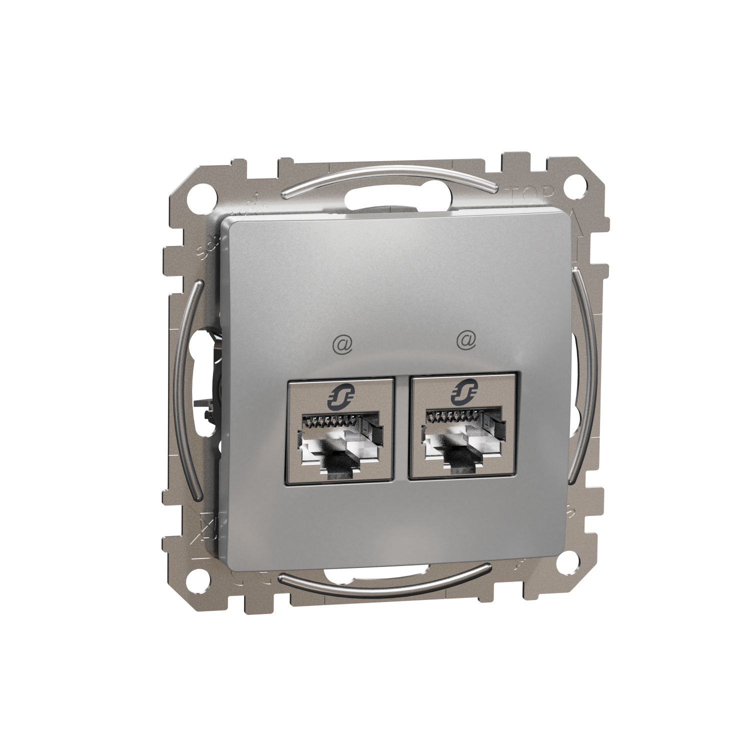 SCHNEIDER ELECTRIC SDD113462S ДВОЕН ИЗХОД ЗА ДАННИ CAT 6 STP, SEDNA DESIGN & ELEMENTS, RJ45, АЛУМИНИЙ