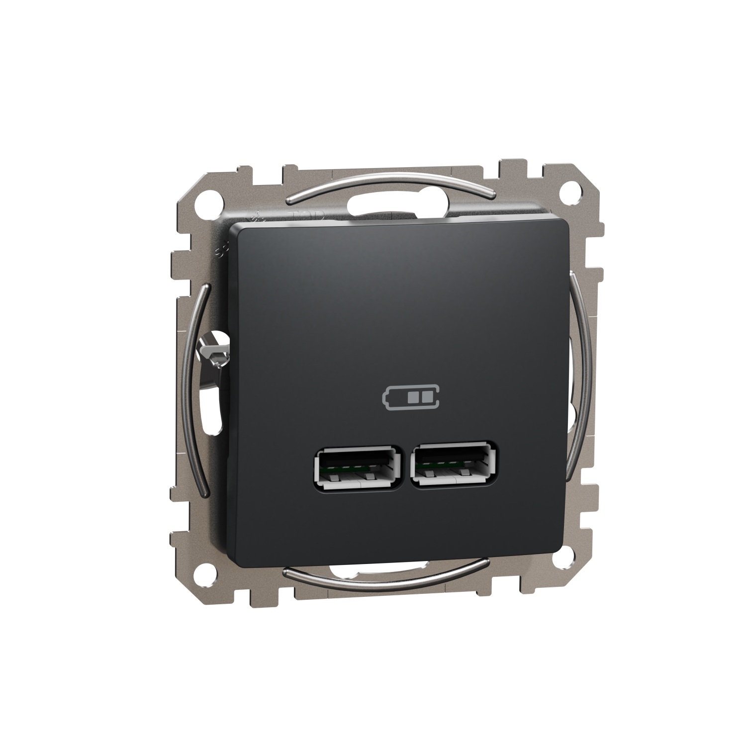 SCHNEIDER ELECTRIC SDD114401 SEDNA DESIGN & ELEMENTS, USB ЗАРЯДНО A+A, 2,1A, АНТРАЦИТ