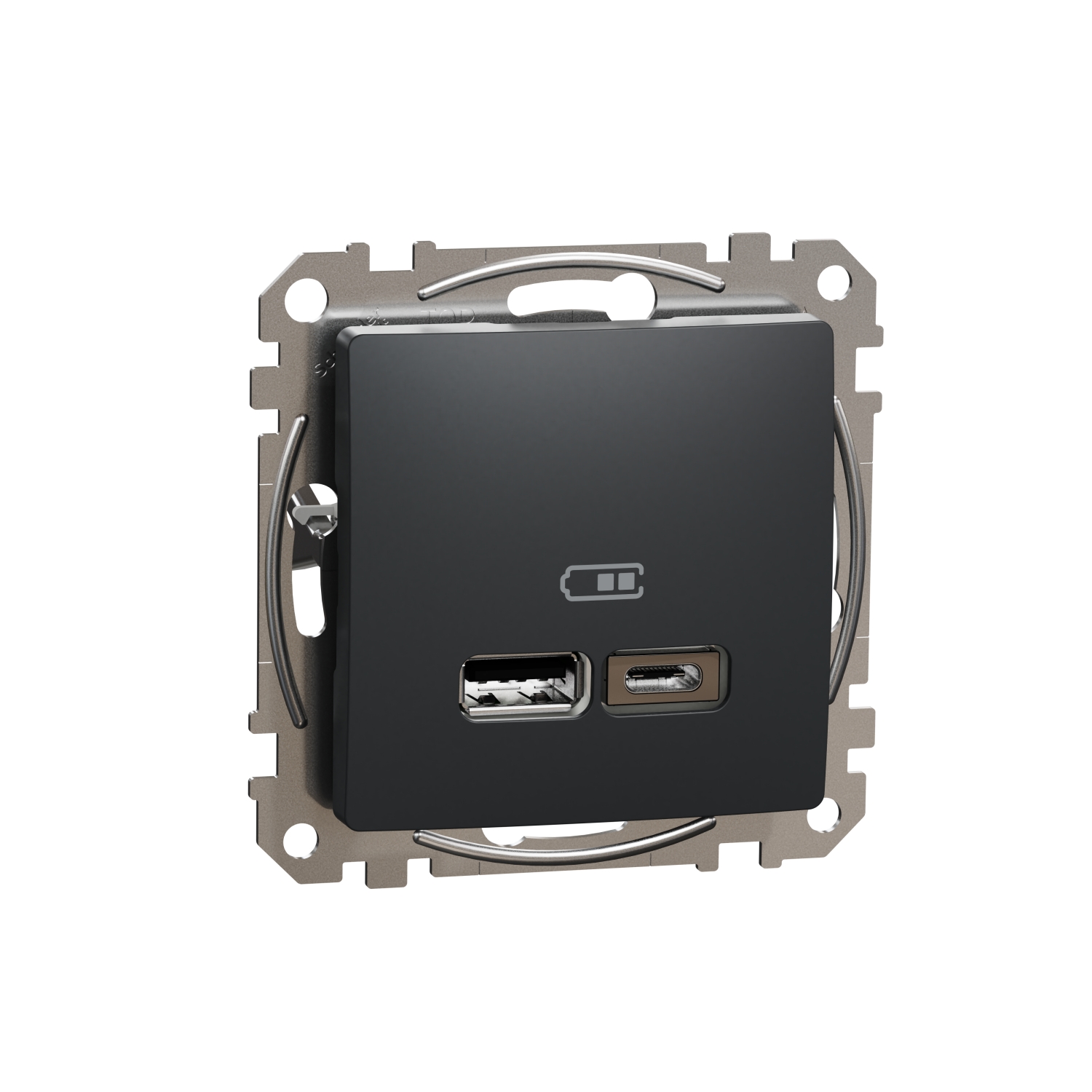 SCHNEIDER ELECTRIC SDD114402 USB ЗАРЯДНО A+C, SEDNA DESIGN & ELEMENTS, 2,4A, АНТРАЦИТ