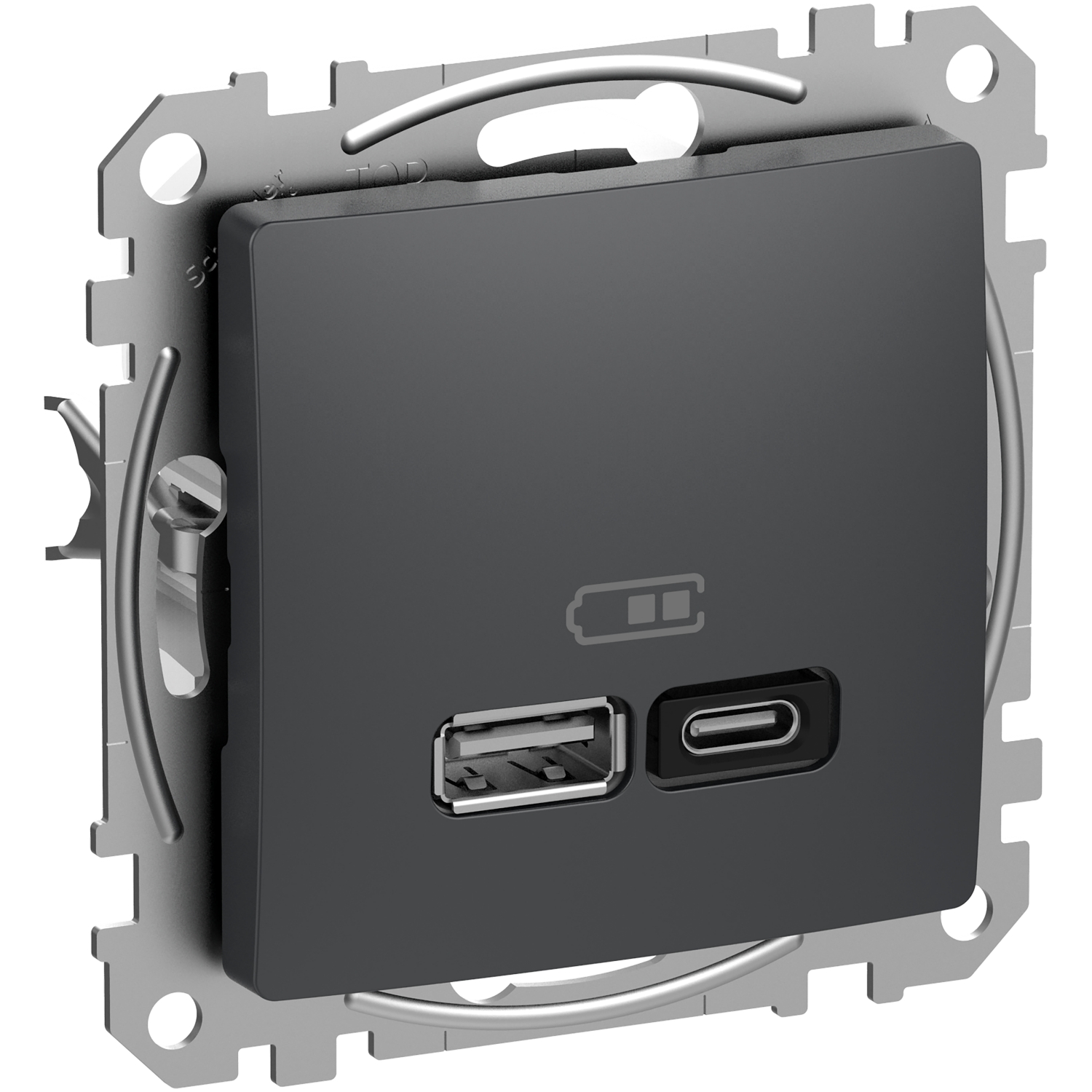SCHNEIDER ELECTRIC SDD114404 USB ЗАРЯДНО A+C, SEDNA DESIGN & ELEMENTS, 3A, 45W, АНТРАЦИТ