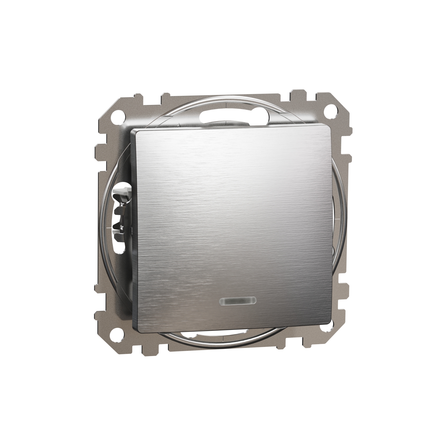 SCHNEIDER ELECTRIC SDD170106L SEDNA DESIGN & ELEMENTS, ДВУПОСОЧЕН КЛЮЧ 10AX СИН ЛОКАТОРЕН LED, ДРАСКАН АЛУМИНИЙ