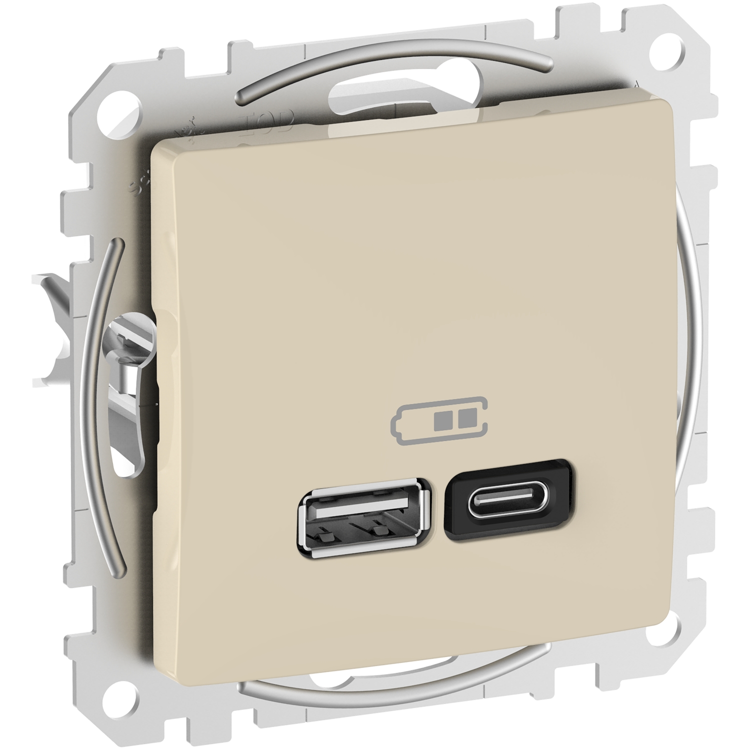SCHNEIDER ELECTRIC SDD112404 USB ЗАРЯДНО A+C, SEDNA DESIGN & ELEMENTS, 3A, 45W, КРЕМ
