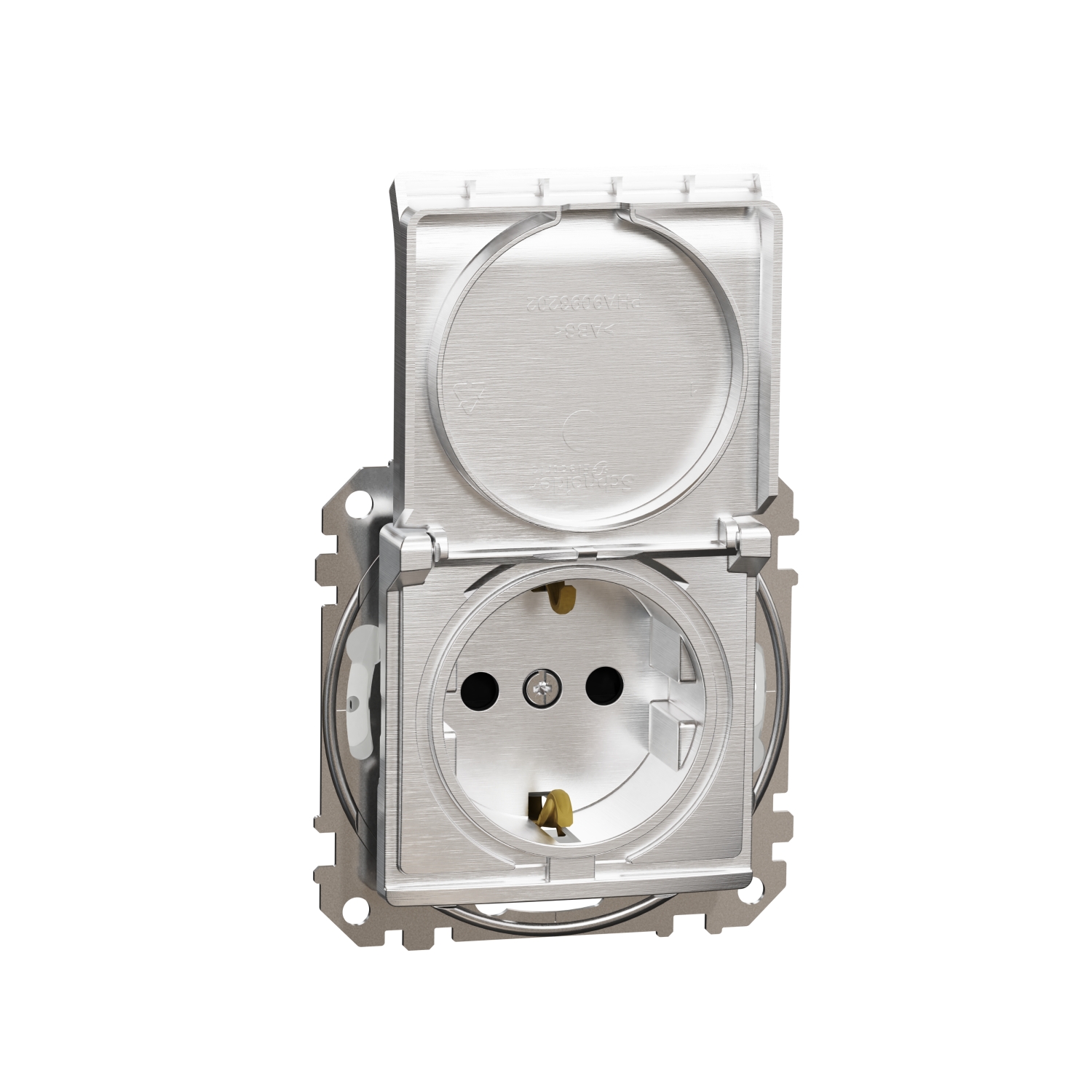SCHNEIDER ELECTRIC SDD270023 SEDNA DESIGN & ELEMENTS, КОНТАКТ ШУКО С КАПАК, ДРАСКАН АЛУМИНИЙ