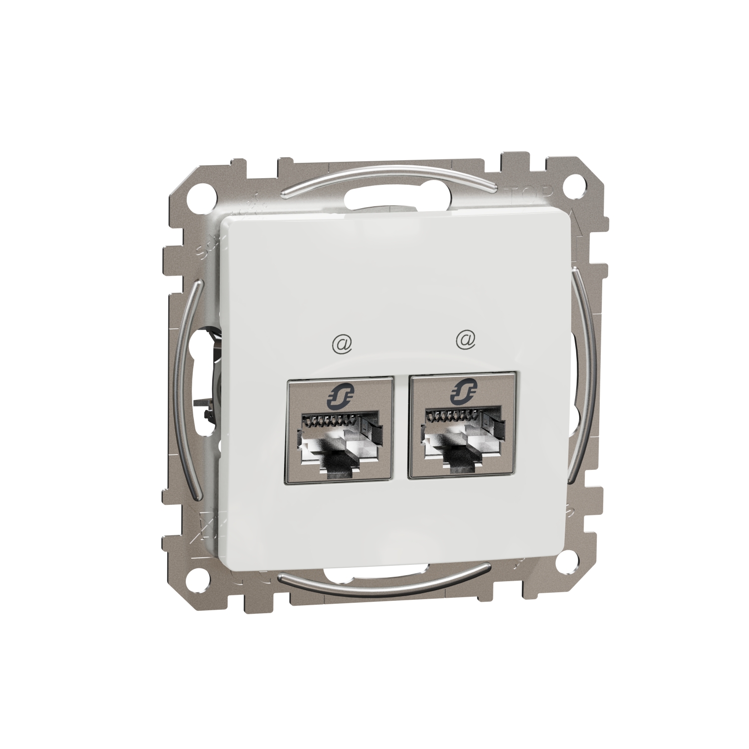 SCHNEIDER ELECTRIC SDD111452S ДВОЕН ИЗХОД ЗА ДАННИ CAT 5E STP, SEDNA, RJ45, БЯЛ