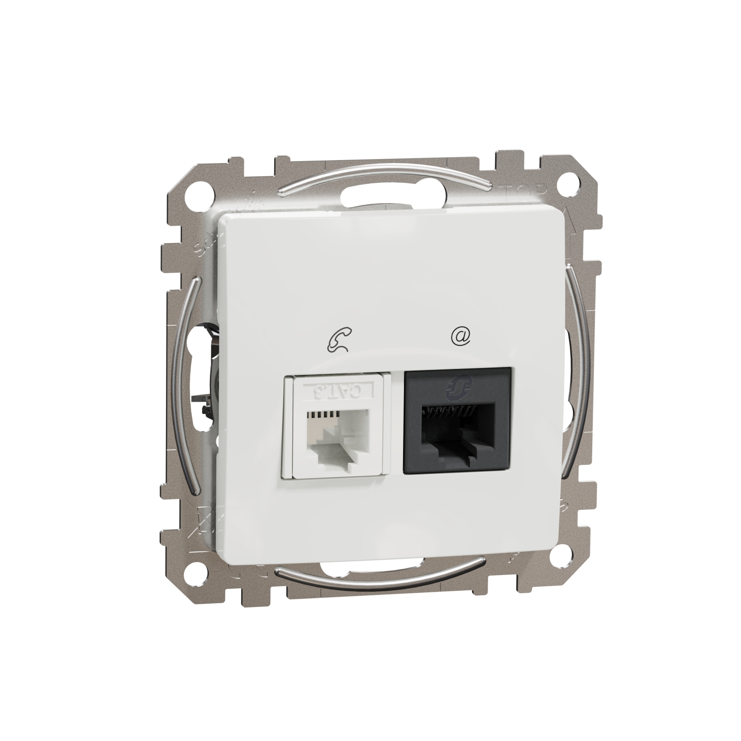 SCHNEIDER ELECTRIC SDD111458 ИЗХОД ЗА ДАННИ CAT 5E UTP + ТЕЛЕФОННА РОЗЕТКА, SEDNA DESIGN & ELEMENTS, БЯЛ